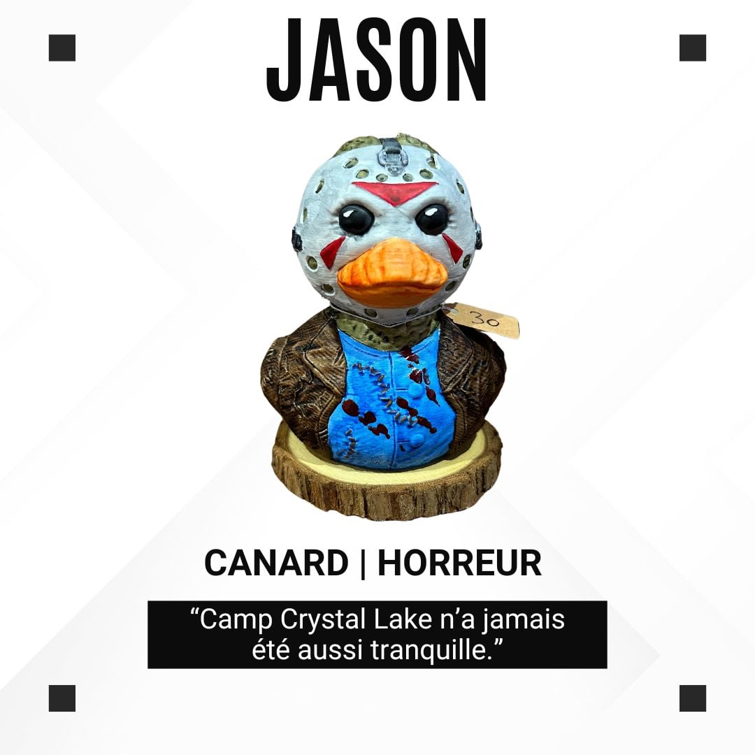 Canard en plastique – Jason (Vendredi 13) sur socle