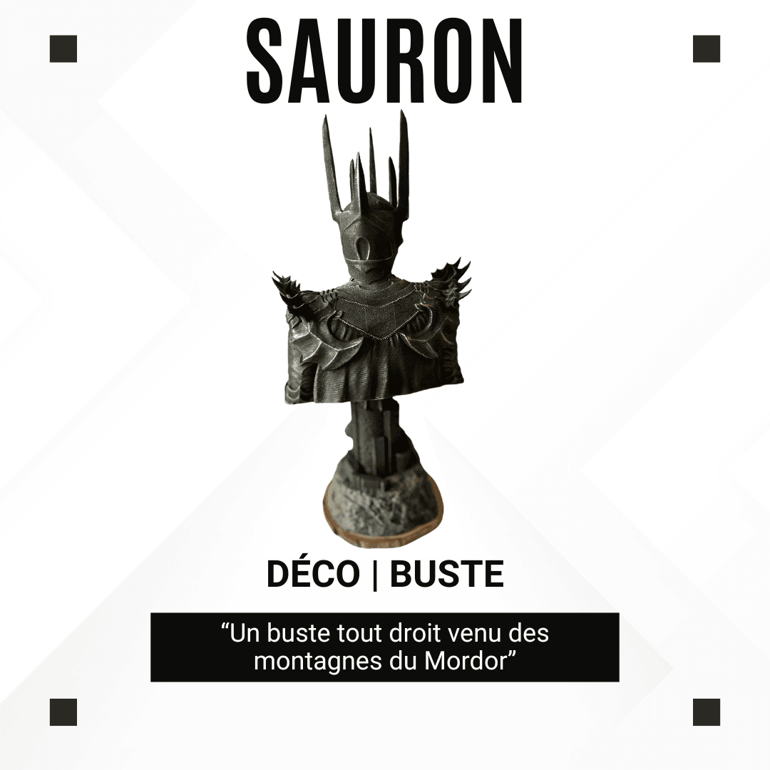 Buste de Sauron – Seigneur des Ténèbres – 30 cm – Fait main – photo 3