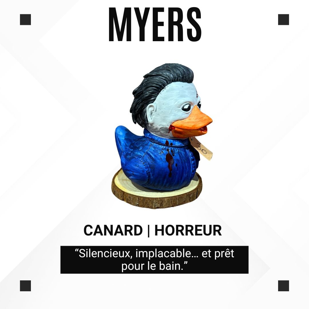 Canard en plastique – Michael Myers (Halloween) sur socle – photo 3