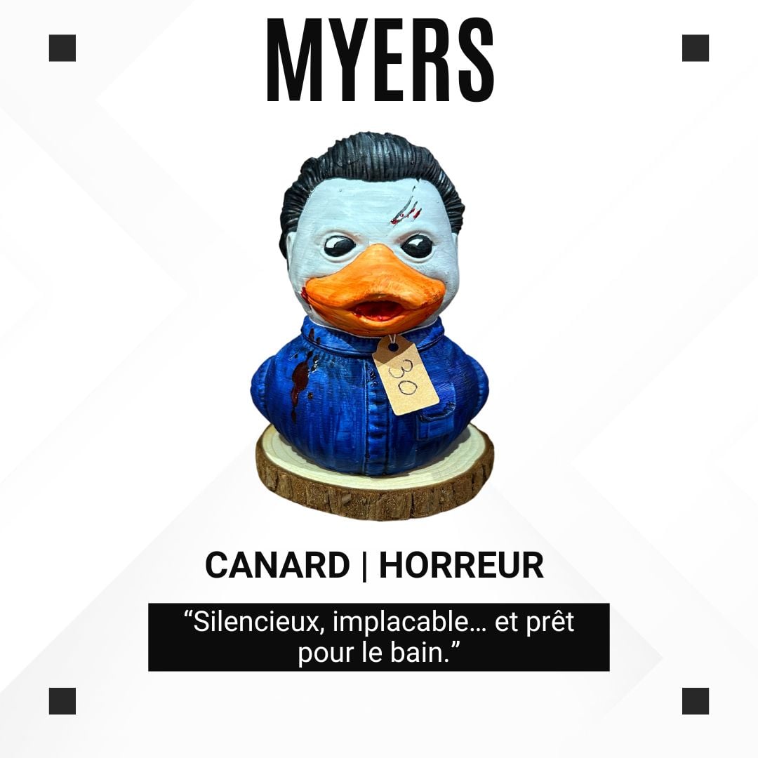 Canard en plastique – Michael Myers (Halloween) sur socle
