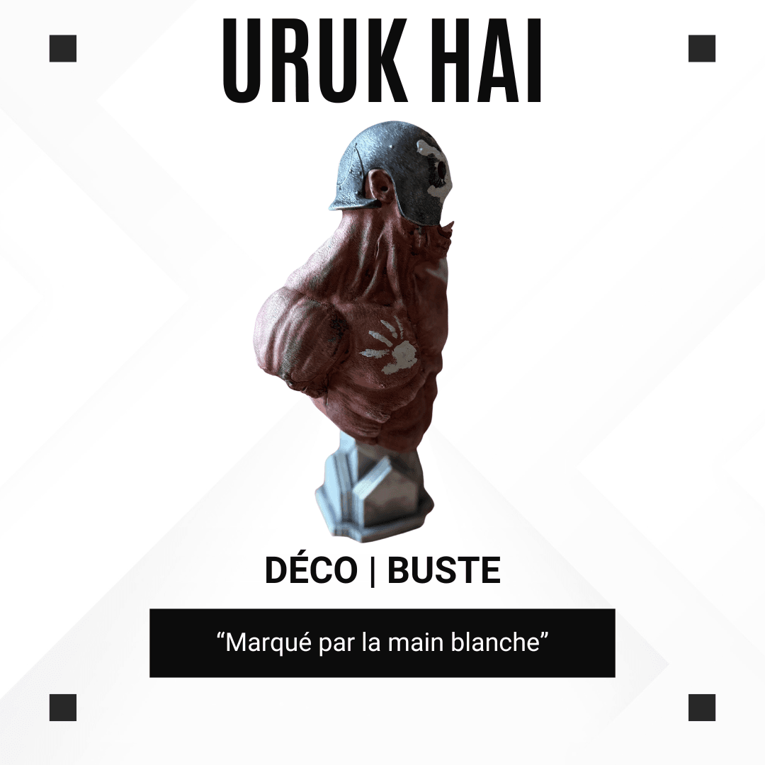 Buste d’Uruk-hai – Guerrier Sauvage – 25 cm – Fait main – photo 3