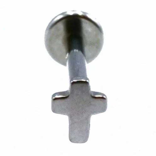 Labret Titane Interne Stérile motif Croix | Itc