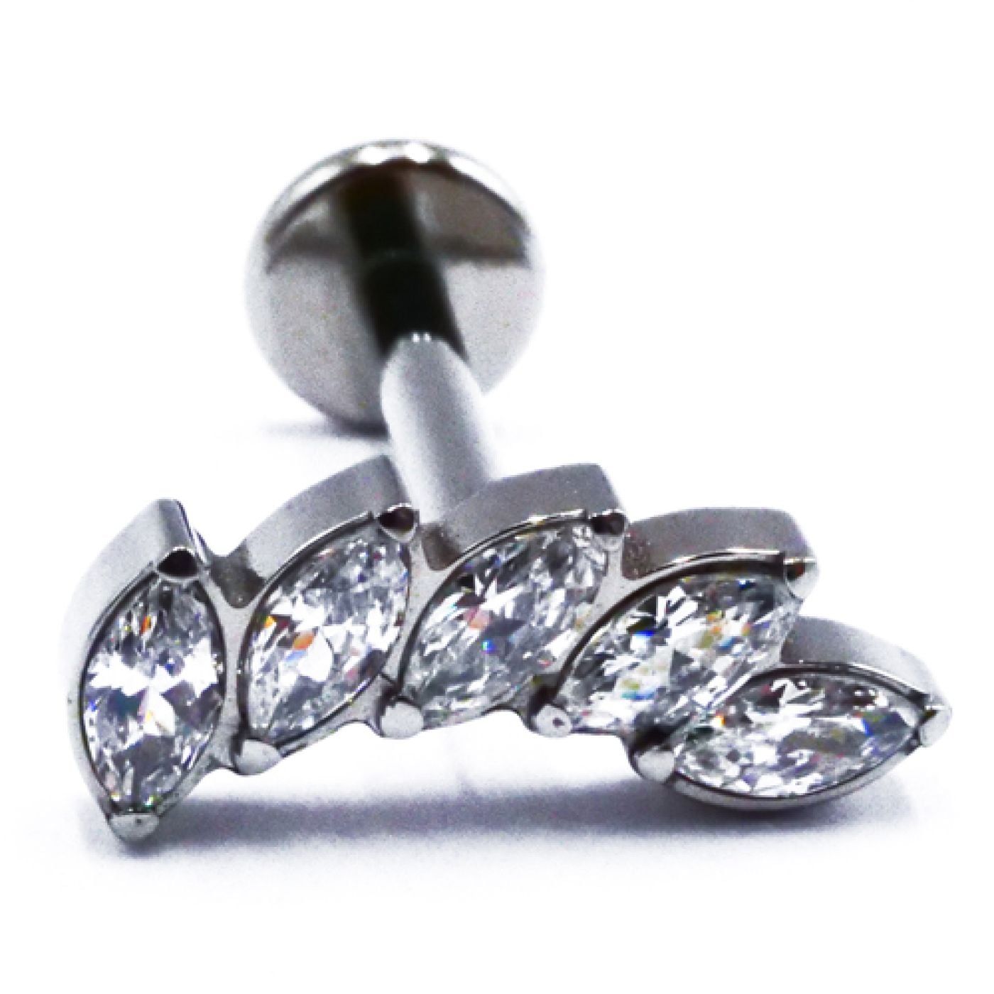Labret Titane Interne Stérile motif Marquise Arc de Marquise à Strass Blanc | Itc