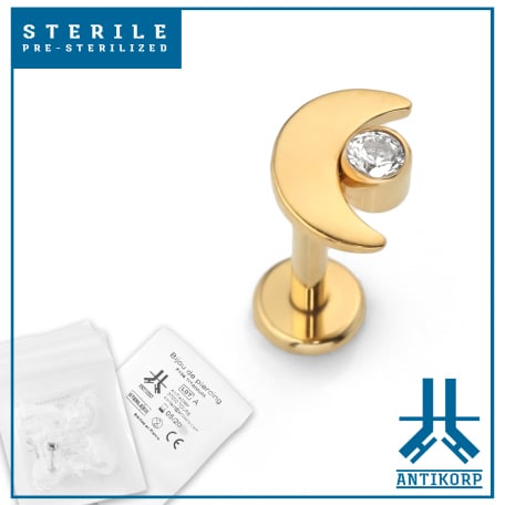 Labret Titane Gold Stérile Moon | Antikorp
