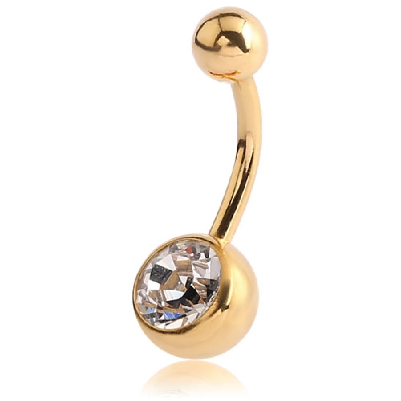 Banane Titane PVD Gold Stérile Boules à Cristal Blanc | Itc