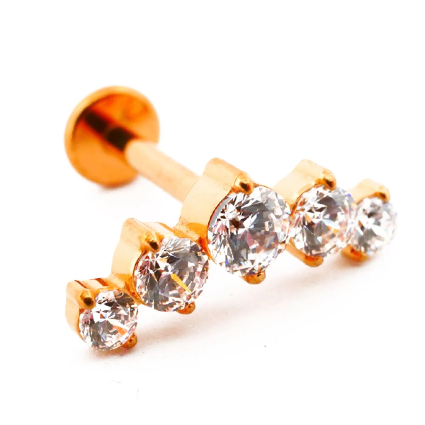 Labret Titane PVD Gold Interne Stérile motif Arc de Strass | Itc