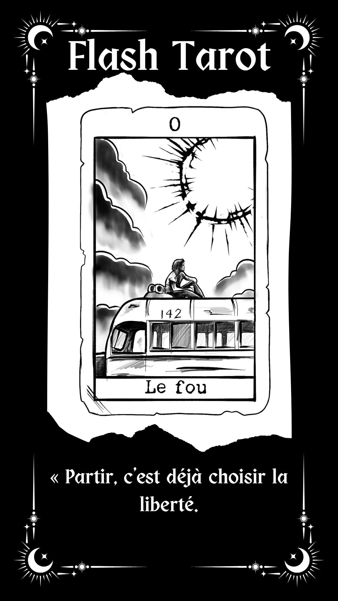 Tatouage flash tarot à Villecresnes – dessin original Le Trait Noir