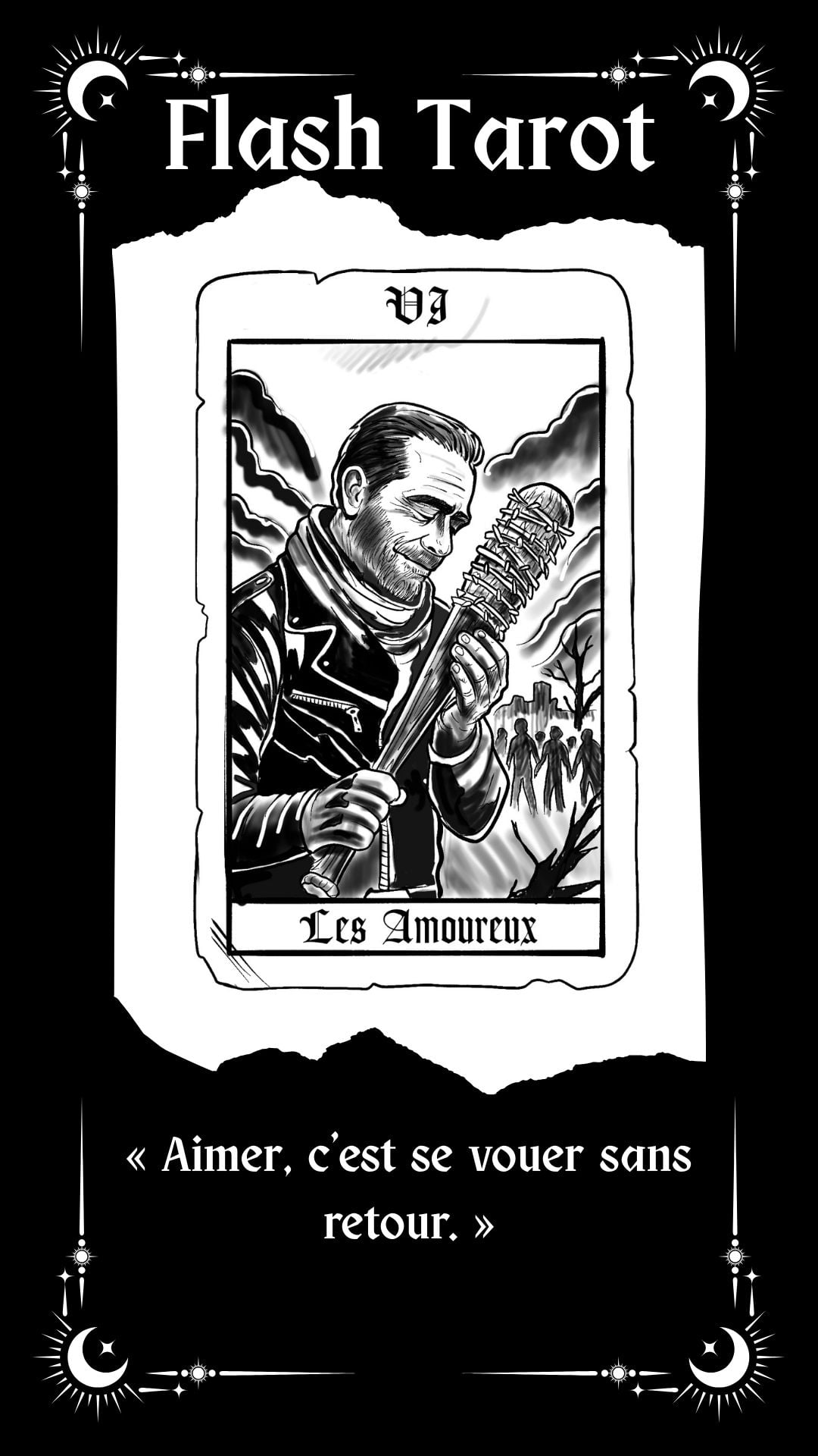 Tatouage flash tarot à Villecresnes – dessin original Le Trait Noir