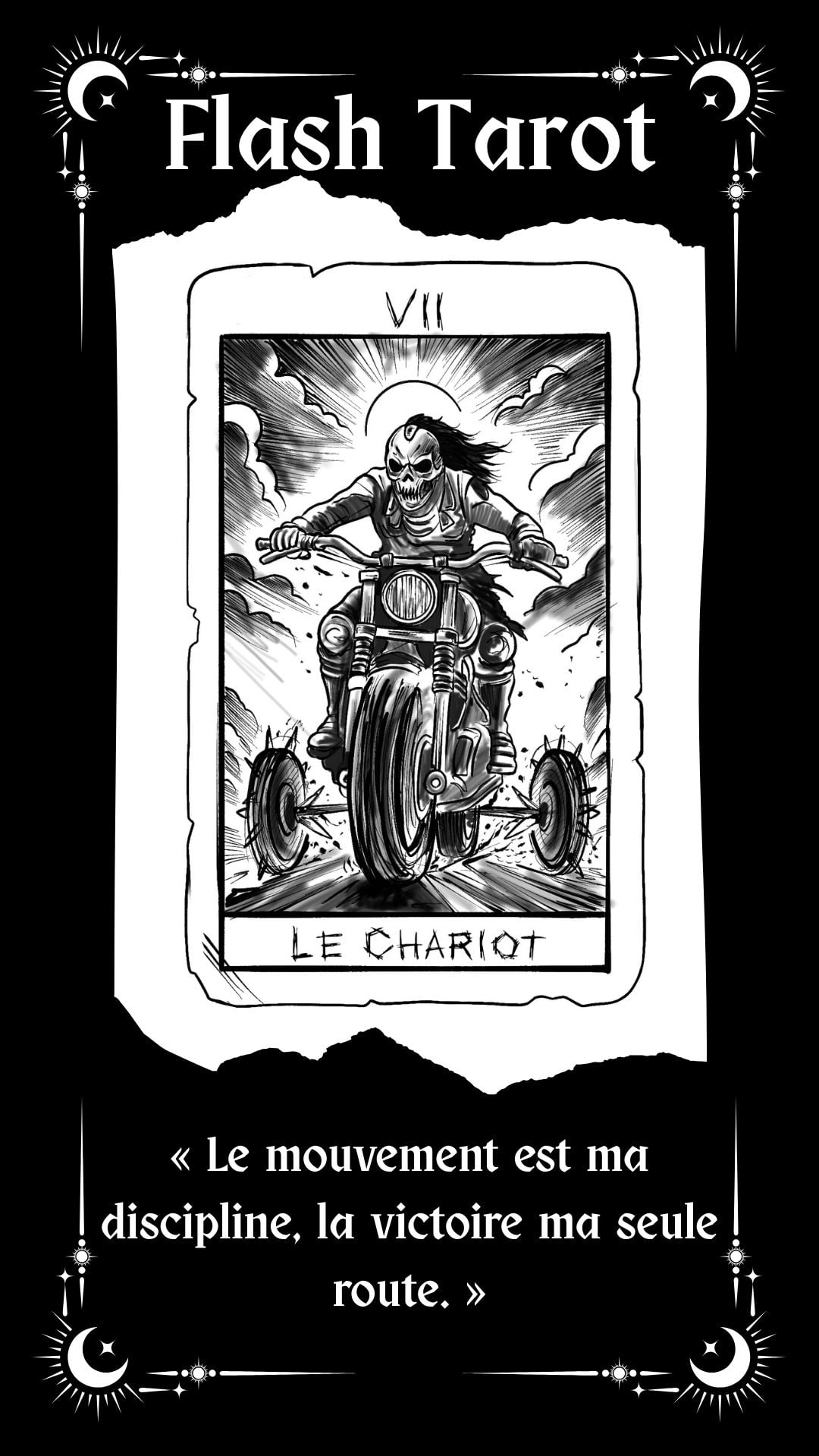 Tatouage flash tarot à Villecresnes – dessin original Le Trait Noir