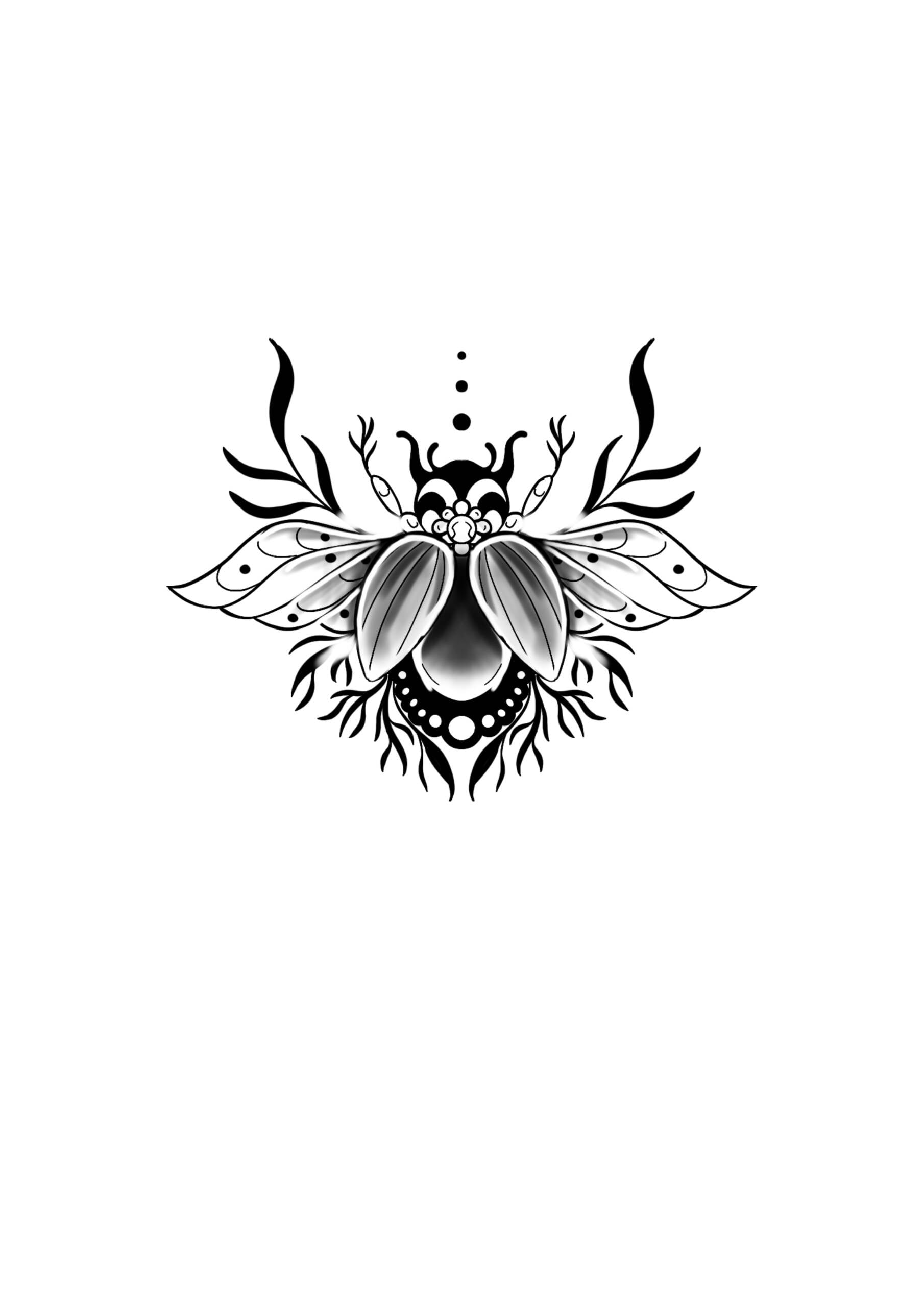 Tatouage flash insectes à Villecresnes – dessin original Le Trait Noir