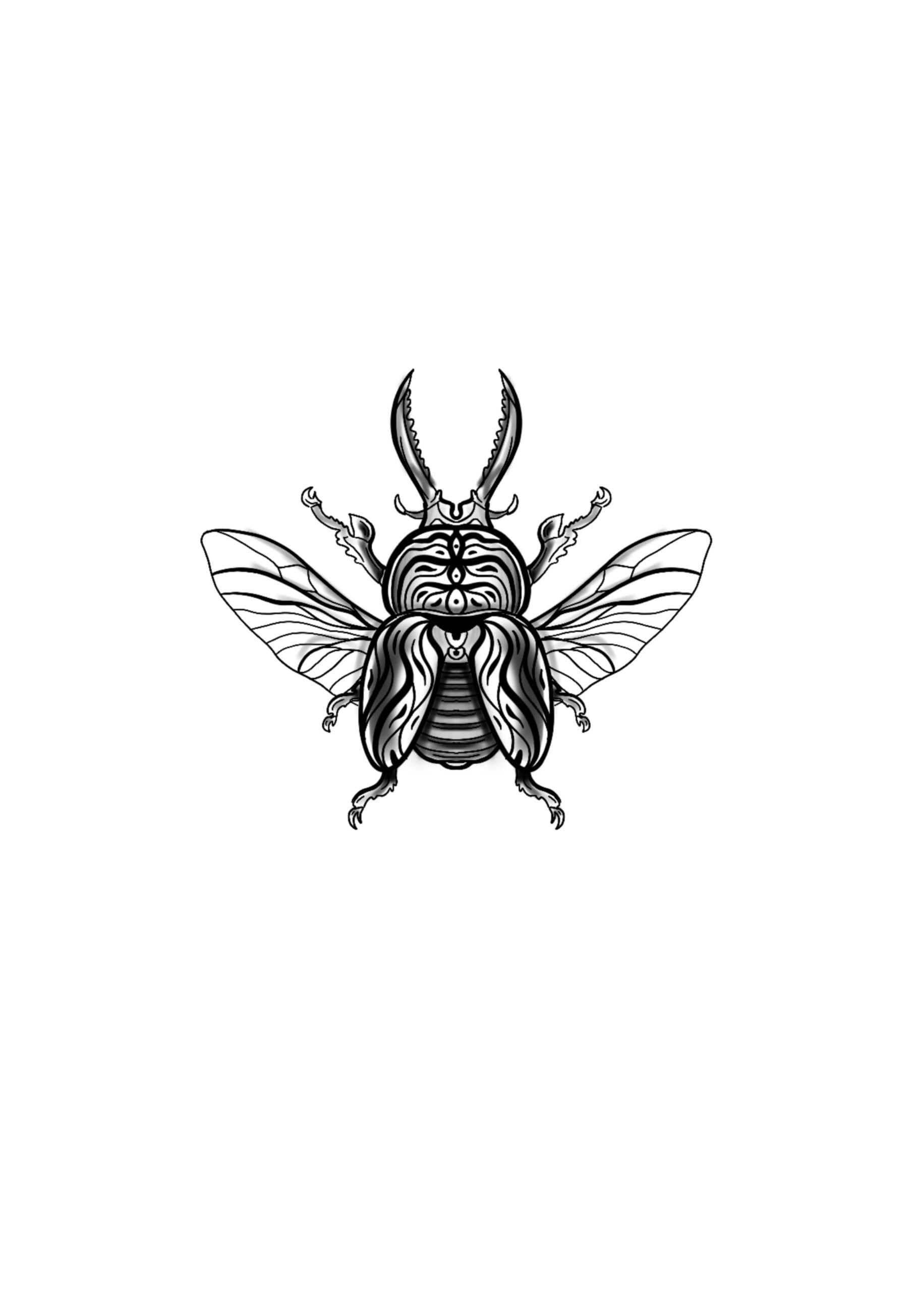Tatouage flash insectes à Villecresnes – dessin original Le Trait Noir