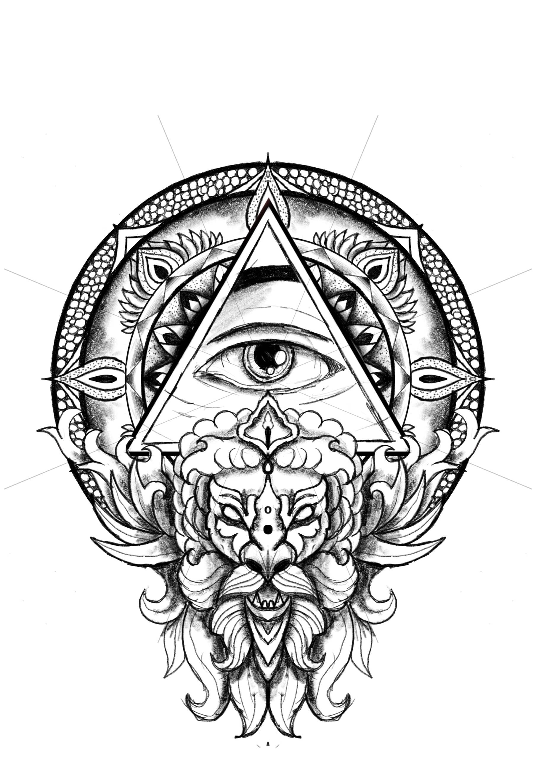 Tatouage flash gros projets disponibles à Villecresnes – dessin original Le Trait Noir